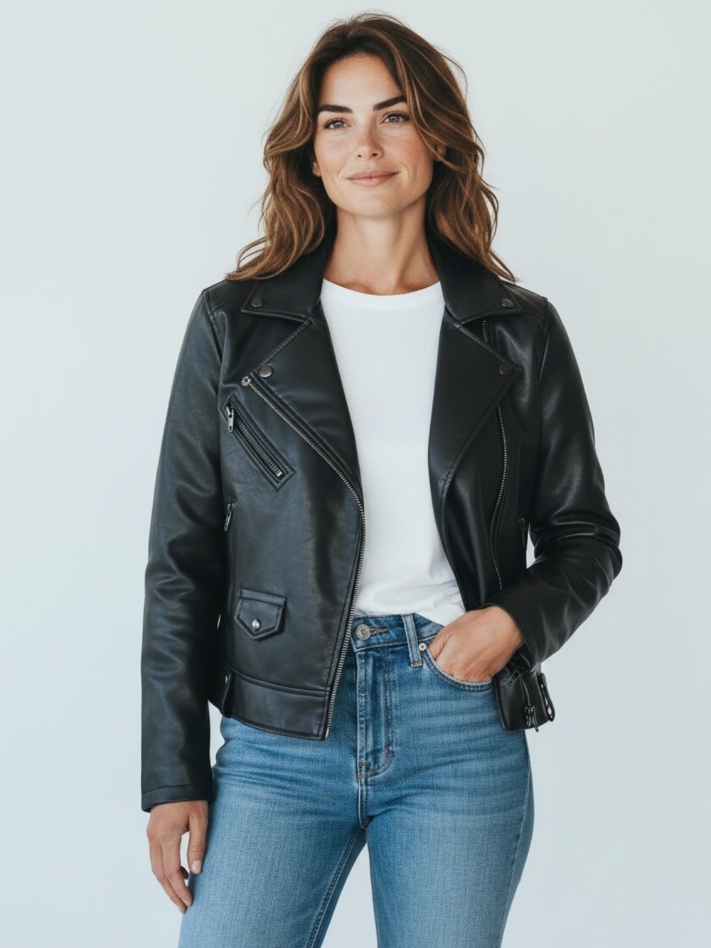 BlankNYC Faux Leather Moto
Biker Jacket Black Size M